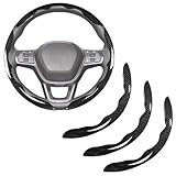 3 Stück Auto Lenkradbezug, für Audi 80 B4 Saloon 1991-2025 Kohlfaser segmentierter Lenkradschutz Anti Rutsch Atmungsaktiv Lenkradhülle