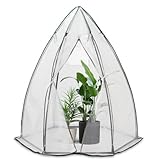 VOUNOT Gewächshaus Foliengewächshaus für Balkon, Garten, überwinterungszelt für Pflanzen, Tomatengewächshaus Winterfest Stabil, 160x160x180cm Weiß