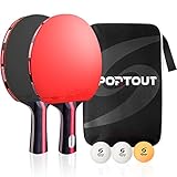 SPORTOUT Sportout Tischtennisschläger, tragbares Tischtennis-Set, Ping-Pong-Schläger für Outdoor-Indoor-Tischtennistisch mit 3-Sterne-Ping-Pong-Bällen, Hochleistungsschläger, kompakter Aufbewahrungsko