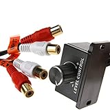 Garneck Auto-Lautstärkeregler Universal wiederverwendbare Audio-Fernbedienung Bassknopf Sub-Amp Lautstärkeregler Kabel-Lautstärkeregler Zubehör mit 2 Cinch-Stecker für das Auto