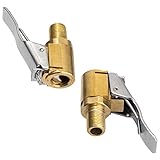 Toolwiz 2 Stück 8mm Autoventil Hebelstecker Druckluft Reifenfüller Air Chuck Fahrrad Ventil-Adapter Momentstecker Messing Reifenfüllnippel Ventilaufsatz mit Gewinde für Druckluft Schlauch