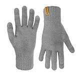 Timberland Herren Rippstrickhandschuhe – Wildleder-Clip, weiche Stretch-Winter-Handbekleidung, warmes Futter, Touchscreen-Ready-Fingerspitzen, Mittelgrau meliert, Einheitsgröße
