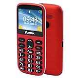 Olympia Sun Seniorenhandy | Komfort Senioren Mobiltelefon mit Großtasten & großem Farb-LC-Display | SOS-Notruftaste | Seniorenhandy ohne Vertrag | Ladeerinnerung | Integrierte Kamera | Rot