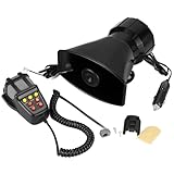 QWORK® Car Horn Autohupe mit 120dB, 7 Tönen, einfacher Verbindung über Zigarettenanzünder, wasserdicht für 12V LKW, Fahrzeuge, Boot