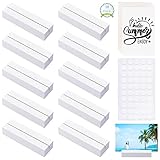 Ticeed 10 Stück Kartenhalter Holz Weiß Tischkartenhalter Fotohalter Stabil Tischkarte Inhaber für Hochzeiten Partys Massivholz Kartenhalter Fotoständer 10 x 3 x 2cm (mit 50 Aufklebern 20 Karten)