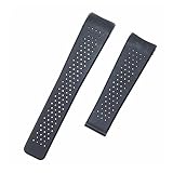 LUGEMA 22mm 24mm Silikon-Tauchmänner-Uhrarmband for Tag Heuer Carrera. Band mit Verschluss perforiert Watch Strap Sport Armband Gürtel (Color : Black, Size : 24mm)