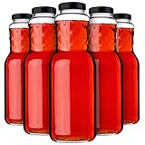 KADAX Glasflaschen 1L, 20 Stück, Saftflaschen mit Schraubverschluss fi53mm, leere Flaschen zum Einkochen & Befüllen, Einmachflaschen für Saft, Weithalsflasche (Schwarz)