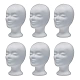 Bischoff Versandhandel DBLV Styroporkopf Set - 6x Perückenkopf als Halterung für Mützen, Hüte & Perücken - Perückenhalter - Hut-Ständer - Puppenkopf aus Styropor - 6er-Set