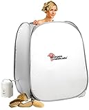 newgen medicals Dampfsauna: 2in1-Heim-Dampfbad und Sauna, portabel, 1.000-Watt-Generator & Timer (Aufblasbare Sauna, Mobiles Dampfbad, Mobile Zuhause)