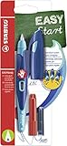 Ergonomischer Schulfüller für Rechtshänder mit Anfänger-Feder A - STABILO EASYbirdy in mitternachtsblau/azur - Einzelstift - inklusive Patrone und Einstellwerkzeug - Schreibfarbe blau (löschbar)