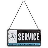 Nostalgic-Art Retro Hängeschild, 10 x 20 cm, Mercedes-Benz – Service – Geschenk-Idee für Mercedes-Benz Accessoires Fans, Original Lizenzprodukt (OLP), aus Metall, Vintage Design, Blechschilder Sprüche
