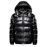 Daunenjacke Herren Damen, Glänzende Steppjacke, Parka Mantel, Winter Jacke, Winterjacke, Wintermantel, M