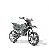 KXD 706A 49cc 2Takt Dirt Cross Pocket Midi Enduro Dirtbike Enduro Motocrossbike Motocross Motorrad Cross 60cm Sitzhöhe 10 Zoll Vorderrad Motor Pocketbike (grün, KXD 706A 49ccm 2T)