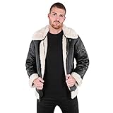 Alpha Industries Herren B3 FL Lederjacke, Black, L
