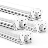 JESLED - 4er Set LED Feuchtraumleuchte 120cm IP65-30W 5200 Lumen - 4000K Neutralweiß - Verknüpfbar - Kellerleuchte, Nassraumleuchte - Feuchtraum Wannenleuchte