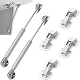 CTCEHL Aufschraubscharnier,Gasfeder,Aufschraubscharnier Scharnier 90°,100N Gasdruckfeder,scharniere für schranktüren,für Schranktüren,Holztüren(4*Aufschraubscharniere und 2*Gasfeder)