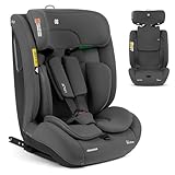 KikkaBoo i-Size i-­FLIT, Kindersitz 9-36 kg ISOFIX, Autokindersitz 76-150 cm, Gruppe 1/2/3, 15 Monate bis 12 Jahre, SPS Seitenschutz, Top Tether, Verstellbare Kopfstütze, Dunkelgrau