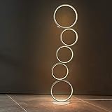 GBLY LED Dimmbar Stehlampe Modern Standleuchte 32W Touch Switch Stehleuchte Warmweiß 3000K Deckenfluter aus Aluminium 5-flammig Ringförmige Weiß Standlampe für Schlafzimmer Wohnzimmer Arbeitszimmer
