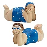 Logbuch-Verlag 2 Frauen Figuren mollige Badenixen Rubensfrauen Sommer Strand Deko Badezimmer 15 x 6 cm