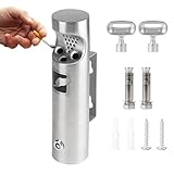 CPROSP 1x Wandaschenbecher für Draußen 28,5 * 6,5 cm, Aschenbecher Wandmontage Edelstahl, Aschenbecher Edelstahl für Draussen Wandmontage mit Schloss, Starke Abdichtung, für Gärten, Höfe, Villen