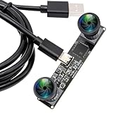 ELP 3D Stereo USB Kamera 120 fps Global Shutter Drucker Kameramodul mit 120 Grad ohne Verzerrung Synchronisierung mit Doppelobjektiv PC Computerkamera Plug and Play für Raspberry Pi Mac LinuxWindows