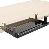 Duronic DKTSX2 Tastaturplattform, Ausziehbare Schreibtischschublade für Tastatur & Maus, aufsteckbares Tastaturfach, ergonomische Workstation-Erweiterung, einfache Montage unter dem Tisch