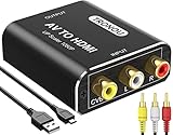 RCA auf HDMI, Aluminium AV auf HDMI Adapter mit Cinch Audio kabel, 1080P HDMI Cinch Adapter Chinch auf HDMI für Wii/PS2/Xbox/SNES/N64/VHS/STB/DVD