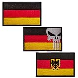 3 Stück Deutschland Patch,Deutschland Patch Klett, Deutsch Flaggen Patches,Gestickt Abzeichen mit Klett Deutsch Applikationen für Kleidung Taschen Uniform Bundeswehr Militär Taktisch
