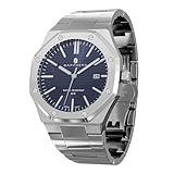 SAPPHERO Uhren Herren 30M wasserdichte Armbanduhr Herren Edelstahl Achteckig Herrenuhr Silber Quarz Japanische Uhrwerke Business Casual Leuchtende Uhr mit Date