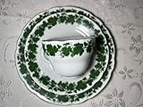 Model1, Bavaria Porzellan Weinlaubmuster, mit Goldrand, Romantica, Tasse mit Untertasse und Kuchenteller
