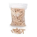 Holzdübel 8 mm x 40 mm | Riffelholzdübel 400er Packung | Dübel aus Buche | Holz Dübel 8 mm | Ideal geeignet für Dübelfräse & Lamellofräse