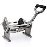 Zelsius Kartoffelschneider mit 4 Edelstahl Messer | 45 x 17 x 29,5 cm | Pommesschneider für Stifte oder Ecken | Gemüseschneider für Kartoffeln, Gemüse, Obst | Selbstgemachte Pommes Frites