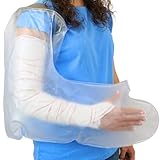 BLJ® Gipsschutz für Erwachsene, langer Arm, wasserdicht, aus Silikon, flexibel und wiederverwendbar für den täglichen Gebrauch, luftdichte Aufbewahrungstasche mit Reißverschluss.