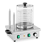 Royal Catering RCPHW 550 Hot-Dog-Maker 550 W 2 Heizspieße Hot Dog Wärmer Hot Dog Maschine Bockwurstwärmer Würstchenwärmer