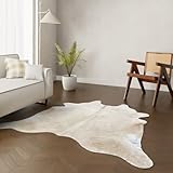 Wildlife Design Kuhfell Teppich Echtfell Sandfarben XL 220x200 cm Wohnzimmer Nachhaltig Tierfreundlich Gratis Lederuntersetzer