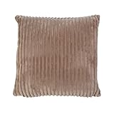 Gözze - Kuschelweicher Kissenbezug in Cord Optik, 2er Set, 50 x 50 cm - Taupe