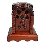 Miniatur-Radio aus Holz mit Mahagoni-Finish für Puppenhaus Wohnzimmer Zubehör und Modell-Szeneneinstellung Display Requisiten Puppenhaus Miniatur-Radio