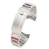 Edelstahl-Uhrenarmband, Feinabstimmung, Zugknopfverschluss, Uhrenarmband, Kette für Rolex, silber, 21 mm