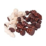 Wood International Schachfiguren-Set mit 32 gepolsterten Filzsockeln, 2,5 cm, traditionelle Spiele