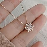 MEITING Schneeflocke Kette Halskette mit Schneeflocke Anhänger Schmuck für Frauen Mädchen Damen Mode Einfacher Schmuck Geburtstagsgeschenk