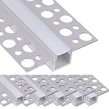 LED Trockenbauprofil 2m I LED Rigips Profil I 5x2m gerade I Alu Trockenbaueckprofil für LED-Streifen I Aluprofil I Decke I Wand