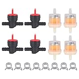 Doo Engy Universal Benzinhahn mit Öl Benzin Diesel Kraftstoffhahn für 6mm - 8mm Schlauch Gartengeräte Satz je 4