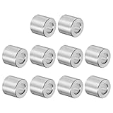 sourcing map 10 Stück Distanzhülse, 5x10x10mm (IDxODxL) Aluminium Abstandshalter, Runde Unterlegscheiben für M5 Schrauben, Bolzen und Stangen