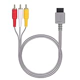 AUTOUTLET WII Audio Video Kabel, Audio Video AV Kabel für Nintendo WII U, 6FT 1,8 m Retro 3 RCA vergoldetes Nintendo WII Audio Video AV-Kabel Kordel