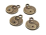Anhänger Yin Yang antik Bronze 4 Stück DIY Schmuck Vintageparts zum Schmuck selber Machen