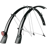 SKS GERMANY BLUEMELS CABLE TUNNEL 28" BLACK 45MM, Schutzblech-Set aus robuster Sandwichkonstruktion (integrierter Kabelkanal für Rücklicht, mit ASR-Sicherheitssystem und Reflektoren), Schwarz