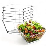 vienberg 6tlg. Glasschalen-Set | stapelbar, platzsparend eckig | je 300ml aus hochwertigem Glas Servierschalen | Dessertschalen Glasschüssel Suppe Schale Müslischalen