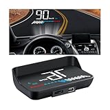 CGEAMDY Universal Auto Huds Head Up Display, Universal Obd2 Und Gps Dual System Geschwindigkeitsmesser, Head Up Auto Obd2 & Gps Hud Display, Head-Up Display Obd2 Und Gps Hud Dual System Tachometer