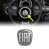 Fiat 14193 3D Aufkleber Logo für 500 Lenkrad, Schwarz, 40 x 43 mm