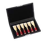 Fagott Rohretui,Reed Container,Bassoon Reed Case,Bassoon Reed Case Fagottrohr Box Fagott Zubehör,Pu Leder Abdeckung Schwarz Bassoon Reed Container Box Case Mit Schlitzen Für 6St Schilf Fagott Zubehör